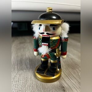 Festive Nutcracker Figurine - Green and Gold
